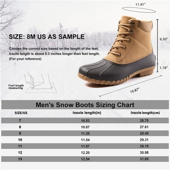 Mens Duck Boot | Waterproof Shell | Fur Lined Insulated Winter Snow Boot main image 4